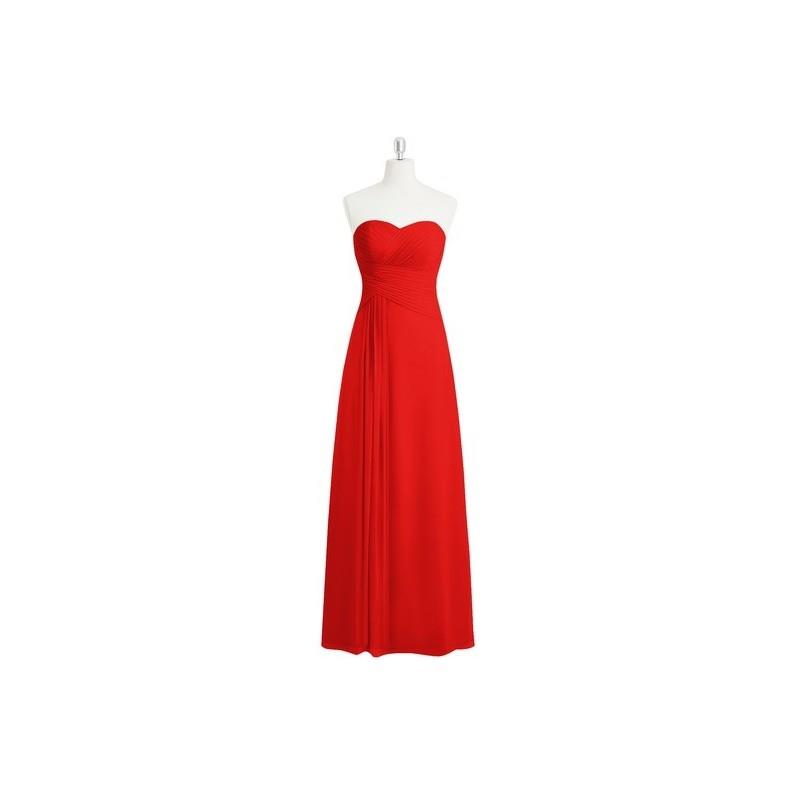 My Stuff, Red Azazie Magnolia - Sweetheart Back Zip Chiffon Floor Length Dress - Simple Bridesmaid D