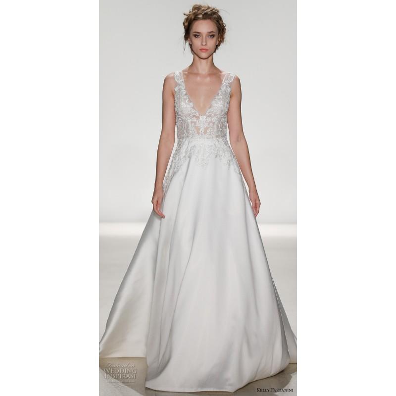 My Stuff, Kelly Faetanini Ceres Spring/Summer 2018 Illusion Beaded Embroidered V-Neck Ball Gown with