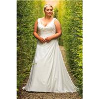 Plus-Size Dresses Style BB17515 by BB+ by Special Day - Ivory  White Chiffon Floor V-Neck A-Line Wed