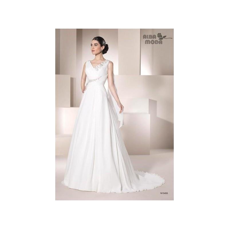 My Stuff, Vestido de novia de Alba Moda Modelo N15455 - 2015 Evasé Pico Vestido - Tienda nupcial con
