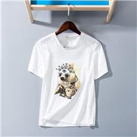 Must-have Vogue Simple Printed Scoop Neck Short Sleeves Cartoon One Color T-shirt - Discount Fashion