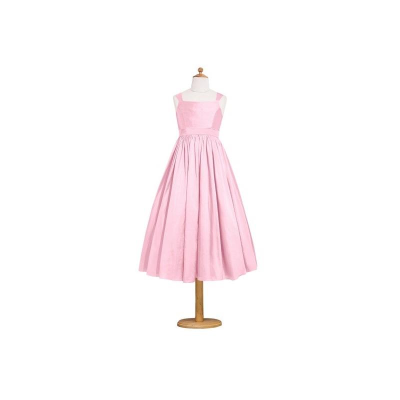My Stuff, Candy_pink Azazie Penny JBD - Tea Length Taffeta Bow/Tie Back Dress - Charming Bridesmaids