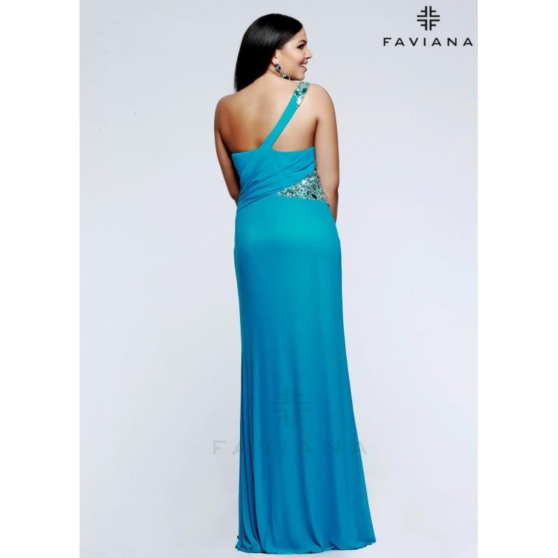 My Stuff, Faviana 9368 Beaded One Shoulder Plus Size Gown - 2018 Spring Trends Dresses|Beaded Evenin