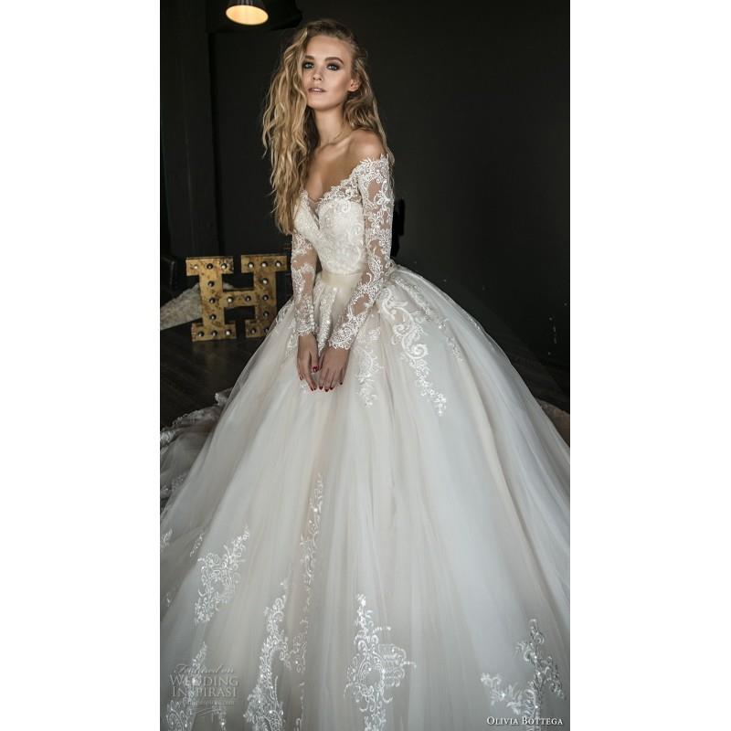 My Stuff, Olivia Bottega 2018 OB7962 Ball Gown Long Sleeves Off-the-shoulder Detachable Lace Sweet A