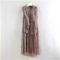 Sleeveless Mulberry Silk Summer Frilled Dress - Lafannie Fashion Shop