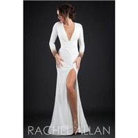 Rachel Allan 8214 Dress - Rachel Allan Empire Waist Long Social and Evenings Long Sleeves, V Neck Dr