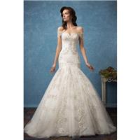 Amelia Sposa 2017 Rosa Royal Train Sweet Ivory Off-the-shoulder Trumpet Covered Button Short Sleeves