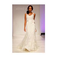 Piccione - Fall 2012 - Style 496 Sleeveless Lace Sheath Wedding Dress with Floral Sash - Stunning Ch