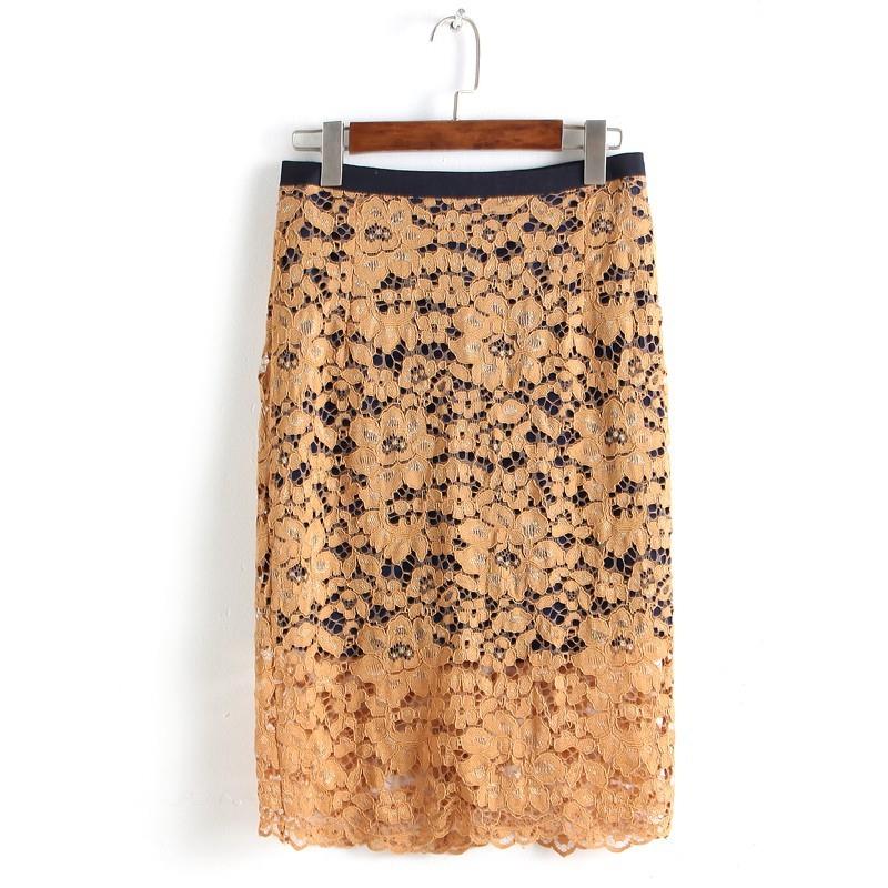 My Stuff, Hollow Out Slimming Sheath Lace Skirt Basics Pencil Skirt - Discount Fashion in beenono