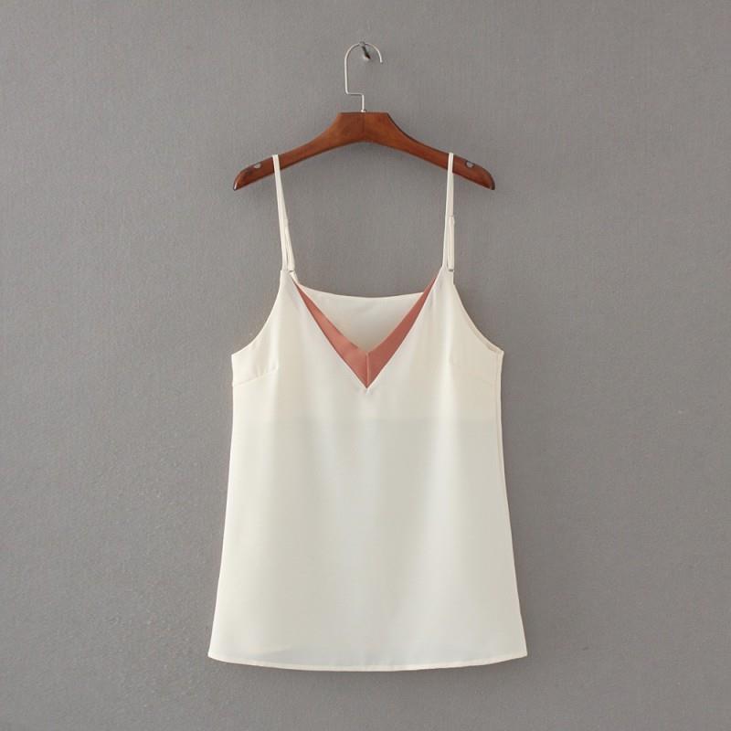 My Stuff, Oversized Sweet Solid Color Slimming V-neck Sleeveless Summer Sleeveless Top Strappy Top T