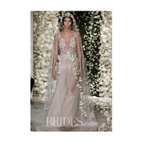 Reem Acra - Fall 2015 - Embroidered Illusion Nude Tulle Ballgown Wedding Dress - Stunning Cheap Wedd