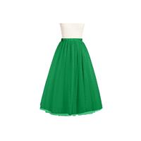 Emerald Azazie Katerina - Tea Length Tulle And Charmeuse Dress - Simple Bridesmaid Dresses & Easy We