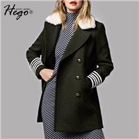 British Style Vintage Attractive Slimming Polo Collar Lamb Hair Spring Wool Coat Overcoat - Bonny YZ