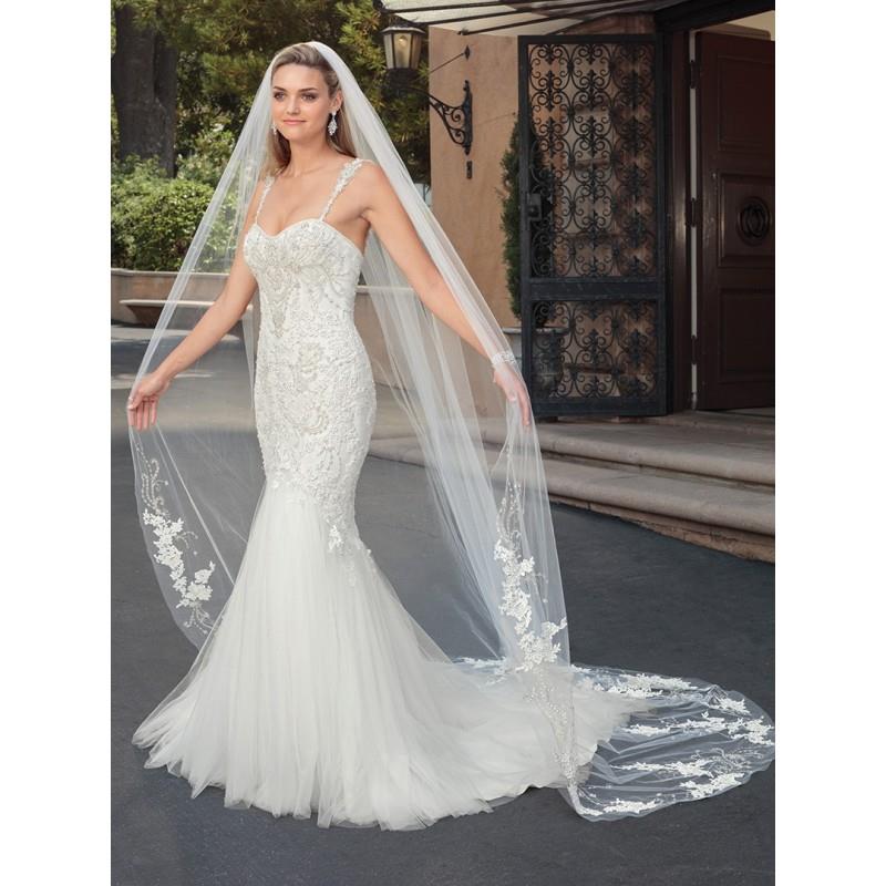 My Stuff, Casablanca Bridal 2018 2320 Paige Ivory Elegant Chapel Train Sleeveless Mermaid Spaghetti