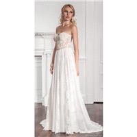 Muse by Callie Tein 2017 Garland Ivory Sweet Sweep Train Sleeveless with Sash Fall Lace Sweetheart A