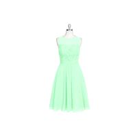 Mint_green Azazie Willow - Knee Length Sweetheart Chiffon And Lace Back Zip - Simple Bridesmaid Dres