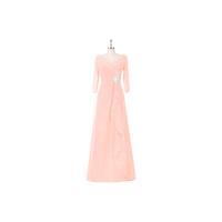 Coral Azazie Jaycee MBD - Floor Length Chiffon And Lace Back Zip Off The Shoulder Dress - Simple Bri