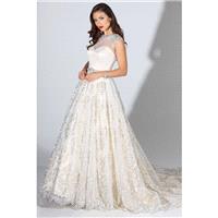 Chapel Train Sweet Ivory Illusion Cap Sleeves Ball Gown Fall Lace Zipper Up Hall Beading Dress For B