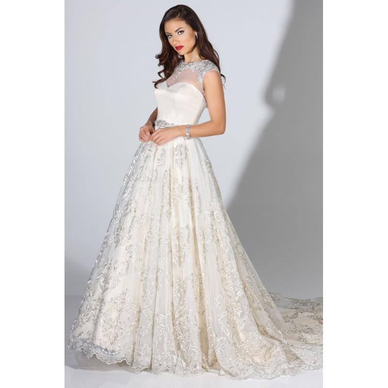 My Stuff, Chapel Train Sweet Ivory Illusion Cap Sleeves Ball Gown Fall Lace Zipper Up Hall Beading D