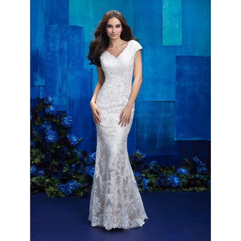 My Stuff, Allure Modest M570 Antique Lace Wedding Dress - Crazy Sale Bridal Dresses|Special Wedding