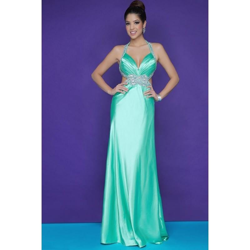 My Stuff, Blush - Embellished Halter Strap Neck A-line Gown 9622 - Designer Party Dress & Formal Gow