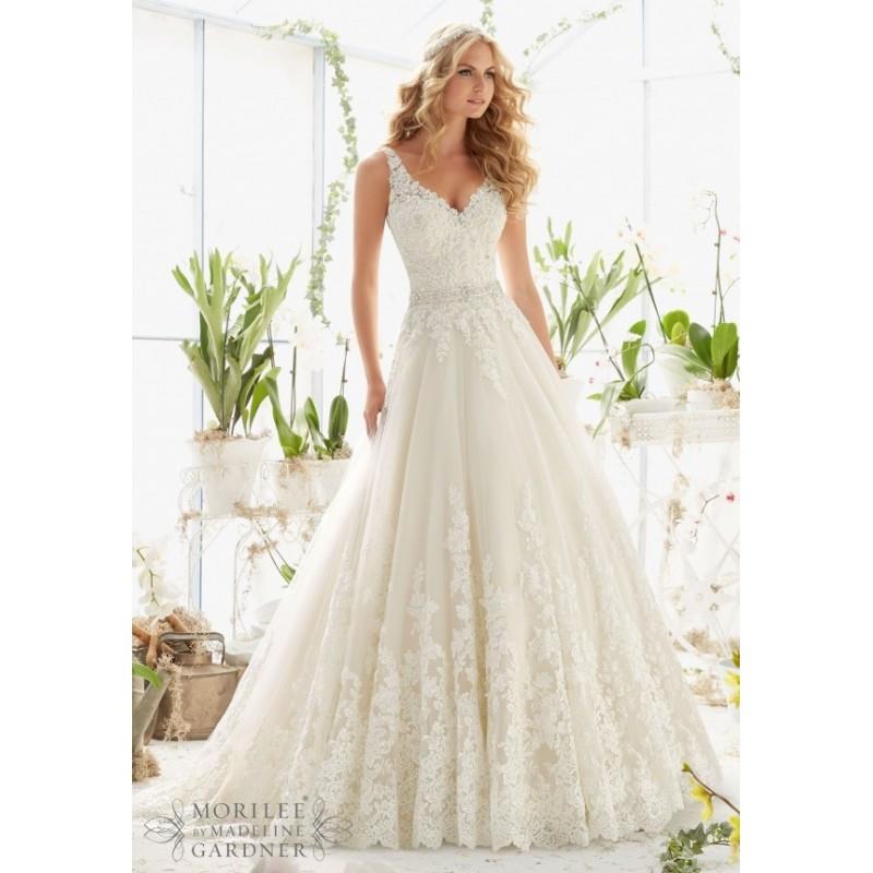 My Stuff, Mori Lee 2821 Tank Lace Ball Gown Wedding Dress - Crazy Sale Bridal Dresses|Special Weddin