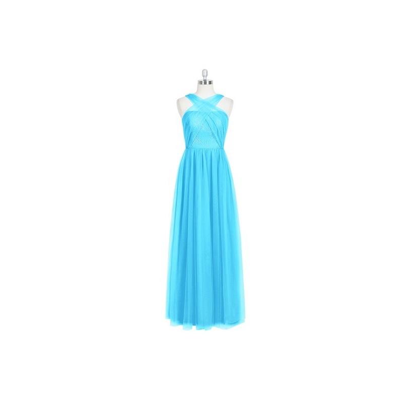 My Stuff, Pool Azazie Mallory - Back Zip Tulle And Lace Floor Length V Neck Dress - Simple Bridesmai