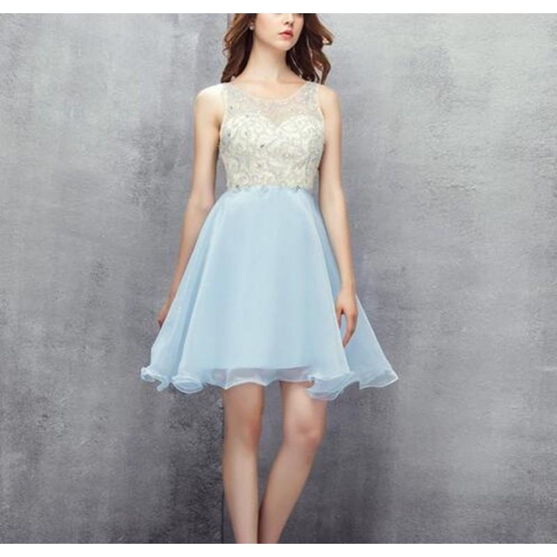 My Stuff, Handmade light blue short dress,evening dress, prom dress,party dress,bridesmaid skirt,for