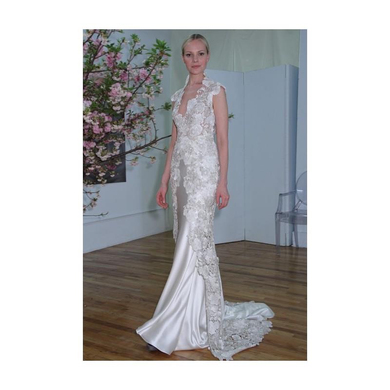My Stuff, Elizabeth Fillmore - Spring 2013 - Arabelle Sleeveless Lace and Satin A-Line Wedding Dress