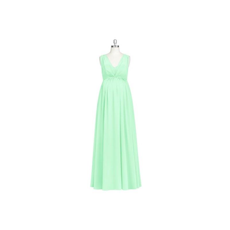 My Stuff, Mint_green Azazie Bethany - Stretch Knit Sweetheart Floor Length Chiffon And Lace Back Zip
