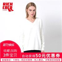 Must-have Oversized V-neck One Color Winter Casual 9/10 Sleeves Knitted Sweater Top Sweater - Bonny