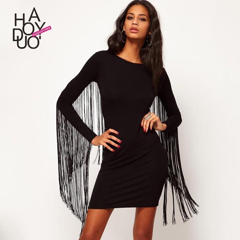 My Stuff, Vogue Fringe Slimming Accessories Fall 9/10 Sleeves Dress - Bonny YZOZO Boutique Store