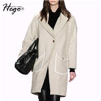Vogue Polo Collar Wool One Color 9/10 Sleeves Wool Coat Overcoat Suit - Bonny YZOZO Boutique Store