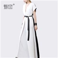 Fresh Split Front Plus Size V-neck Trail Dress Summer Dress - Bonny YZOZO Boutique Store