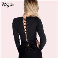 Must-have Sexy Open Back Slimming One Color Spring Tie 9/10 Sleeves T-shirt Top Basics - Bonny YZOZO