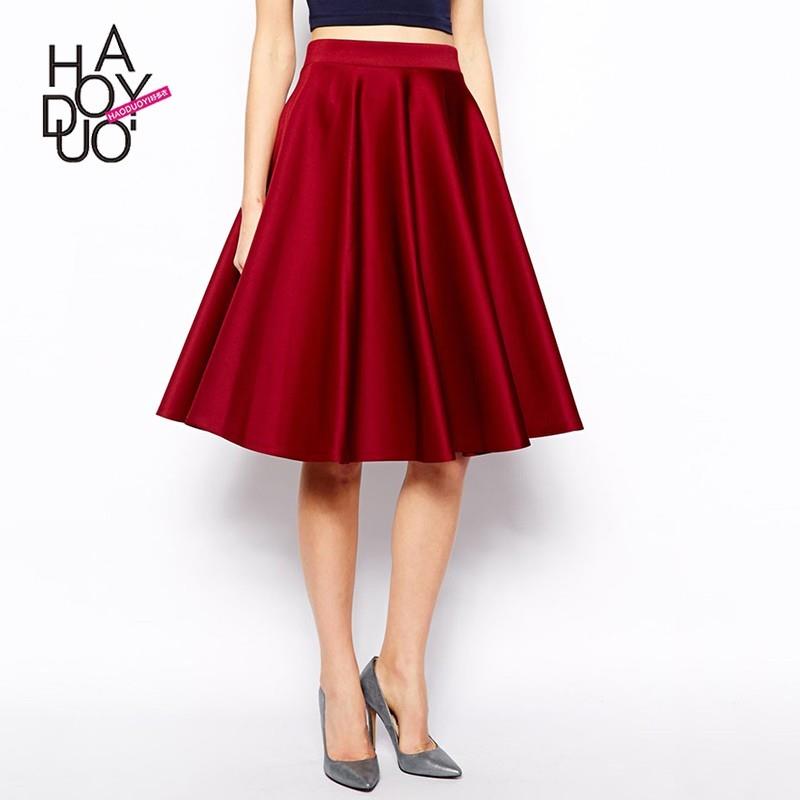 My Stuff, Vogue Vintage High Waisted One Color Fall Skirt - Bonny YZOZO Boutique Store