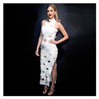 2017 new sexy cross-cut dress temperament bandage skirt slit at the banquet of self H2091 - Bonny YZ