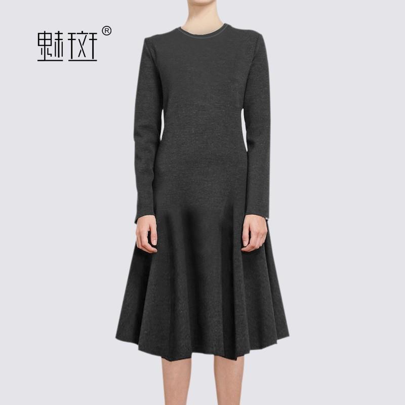 My Stuff, 2017 new ladies black long sleeve dresses, long at the end of the spring and autumn temper