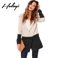 Vogue Split Front Solid Color Jersey Double Breasted Spring Sweater Shawl - Bonny YZOZO Boutique Sto