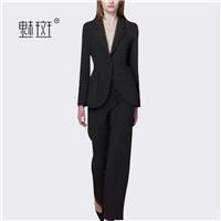 2017 autumn winter New Women's suit collar long sleeve career fitted two-piece fashion suit women -