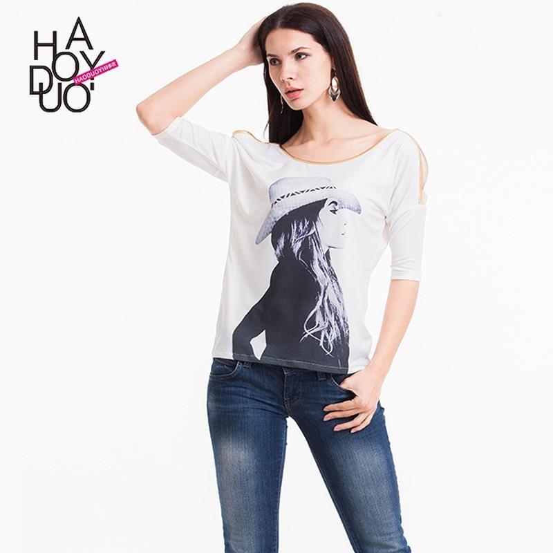 wedding, Must-have Vogue Printed 1/2 Sleeves Famous People Fall Casual T-shirt - Bonny YZOZO Boutiqu