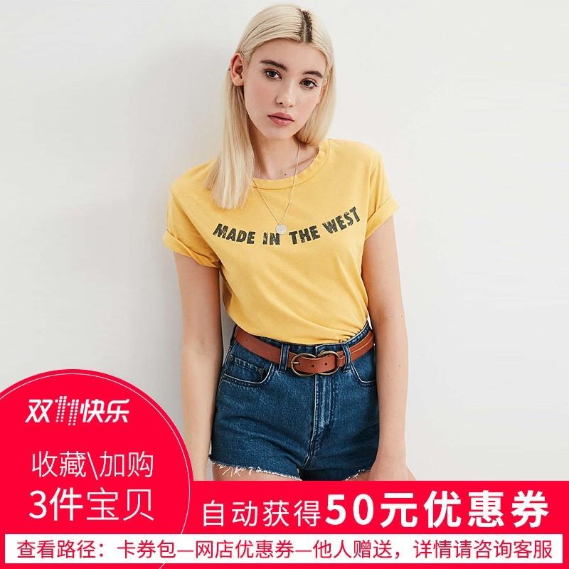 My Stuff, Must-have Vogue Printed Slimming Scoop Neck Alphabet Casual Short Sleeves T-shirt Top - Bo