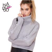 2017 new wind in winter fashion Turtleneck Sweater dropped shoulders and long sleeves pullover - Bon