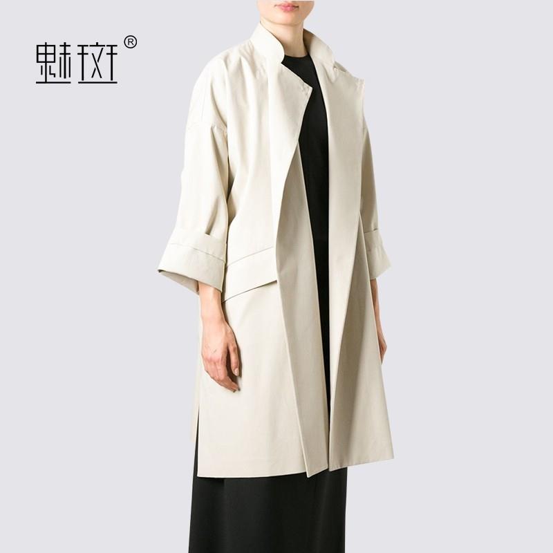My Stuff, 2017 autumn new classic lapel simple loose casual coat long women's windbreaker - Bonny YZ