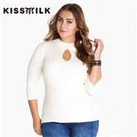 Plus size women's clothing winter sweater casual water hollows out basic shirts sweatshirts 200 kg -