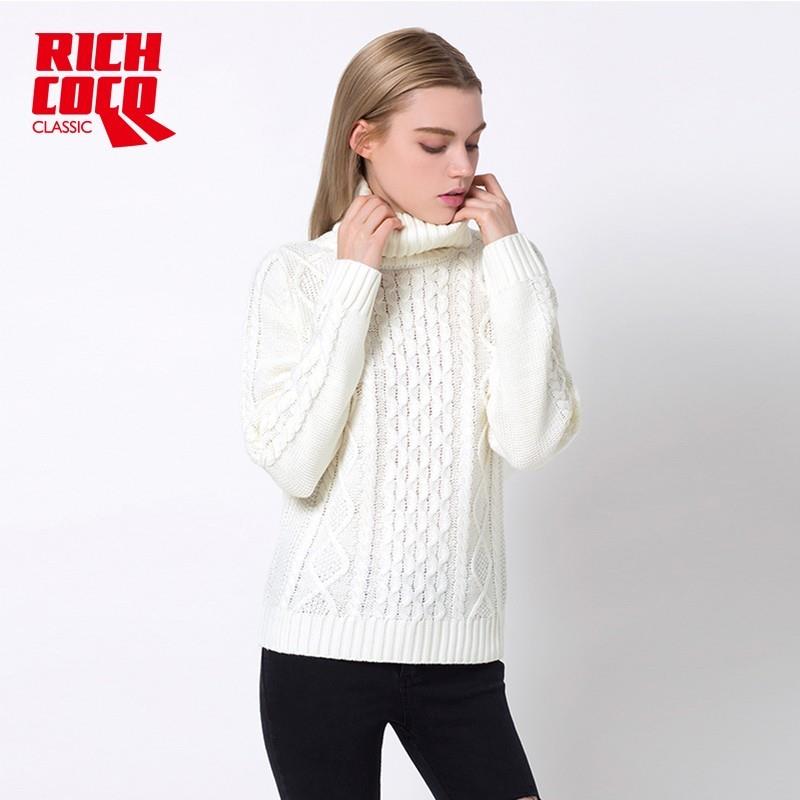My Stuff, Must-have Oversized High Neck Long Sleeves One Color Winter Braided Top Knitted Sweater Sw