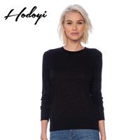 Must-have Vogue Solid Color Scoop Neck Jersey Star Fall 9/10 Sleeves Sweater - Bonny YZOZO Boutique