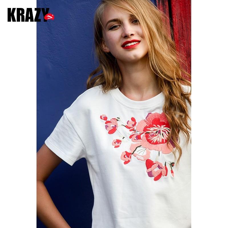My Stuff, Embroidery Floral Delicate Casual T-shirt - Bonny YZOZO Boutique Store
