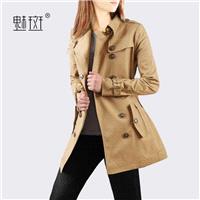 2017 in the autumn new style fashion cultivate one's morality recreational long trench coat women's