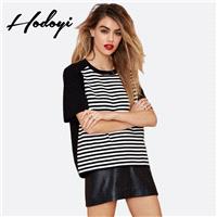 2017 summer new fashion simple contrast color striped shirts casual women shirt - Bonny YZOZO Boutiq
